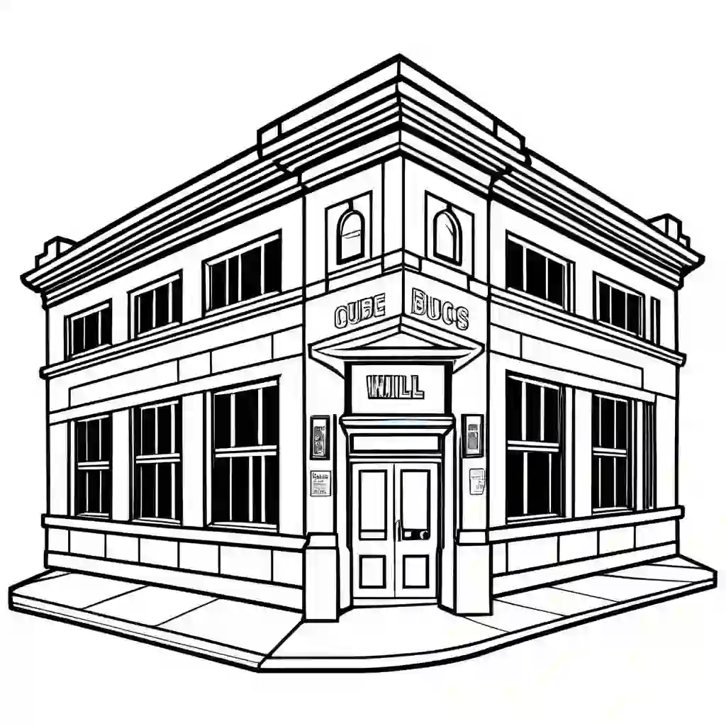 Police Stations coloring pages